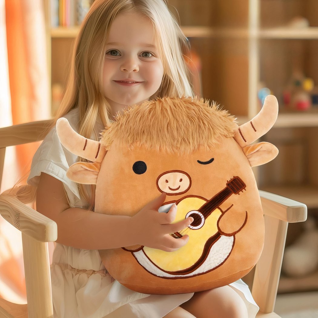 Squishable Bull Squishmallow bull plush with guitar • My Plush