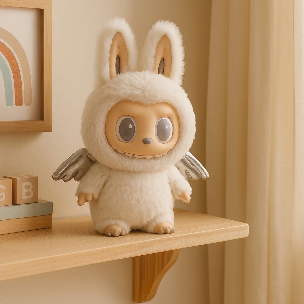 Zimomo Labubu white angel plush toy • My Plush